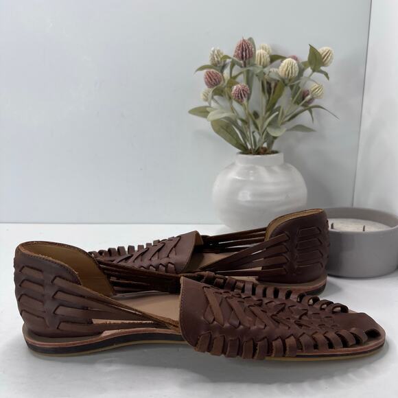 Nisolo Huarache Woven Leather Sandal Slip On Leather Brandy Men 11.5 NWOB - Picture 7 of 9